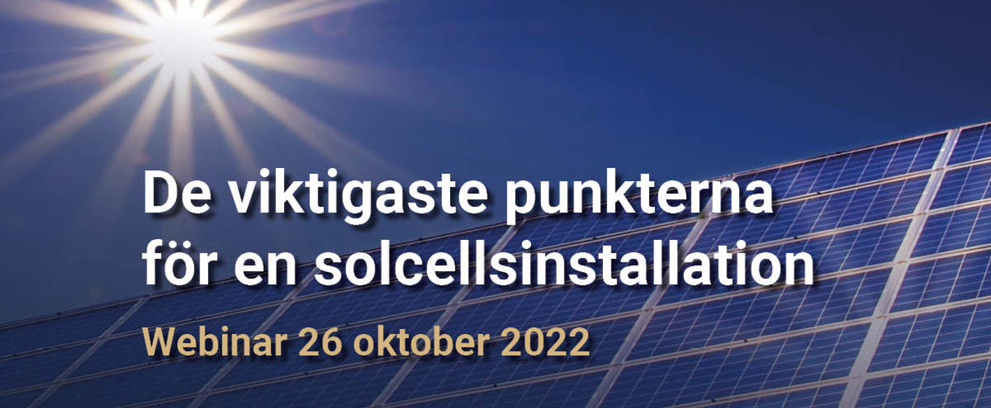 Webinar: De viktigaste punkterna för installation av solcellssystem
